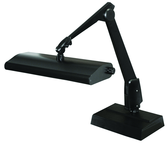 Broad Area Coverage LED Task Light  Dimmable  31" Floatng Arm  Desk Base - Exact Industrial Supply