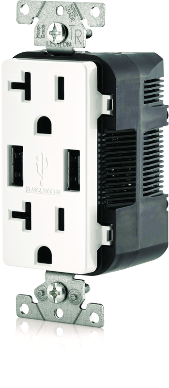 20 Amp; 125 Volt; Black USB Duplex Receptical - Exact Industrial Supply