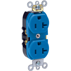 20 A; 125 Volt; NEMA 5-20R; 3W; Straight Blade Wiring Device - Blue - Exact Industrial Supply