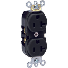 20 A; 125 Volt; NEMA 5-20R; 3W; Straight Blade Wiring Device - Black - Exact Industrial Supply