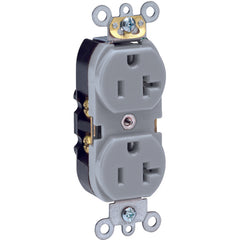 20 A; 125 Volt; NEMA 5-20R; 3W; Straight Blade Wiring Device - Gray - Exact Industrial Supply