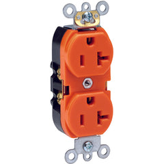 20 A; 125 Volt; NEMA 5-20R; 3W; Straight Blade Wiring Device - Orange - Exact Industrial Supply