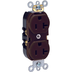 20 A; 125 Volt; NEMA 5-20R; 3W; Straight Blade Wiring Device - Brown - Exact Industrial Supply