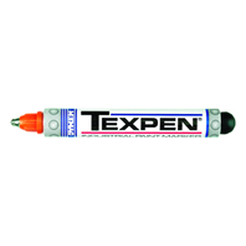 Texpen Medium Marker - Stainless Steel Ball Tip - Orange - Exact Industrial Supply