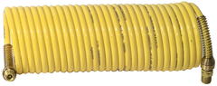 #N38-17A - 3/8 MPT x 17 Feet - Yellow Nylon - 1-Swivel x 1- Rigid Fitting(s) - Recoil Air Hose - Exact Industrial Supply