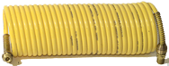 #N38-12A - 3/8 MPT x 12 Feet - Yellow Nylon - 1-Swivel x 1- Rigid Fitting(s) - Recoil Air Hose - Exact Industrial Supply