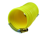 #N12-50A - 1/2 MPT x 50 Feet - Yellow Nylon - 1-Swivel x 1- Rigid Fitting(s) - Recoil Air Hose - Exact Industrial Supply