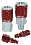 #A73458D - 1/4'' Body x 1/4 NPT (14-Pcs) - Red Industrial Coupler & Plug Kit - Exact Industrial Supply
