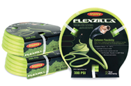 #HFZ14100YW2 - 1/4'' x 100' with 1/4" Male NPT Ends - Air Hose with Bend Restrictors - Exact Industrial Supply