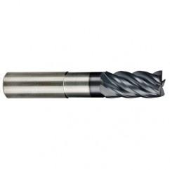 1" Dia. - 1-1/4" LOC - 7" OAL - .030 Radius 5 FL Carbide S/E HP End Mill-AlCrNX - Exact Industrial Supply