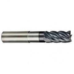 1" Dia. - 1-1/4" LOC - 6" OAL - .030 Radius 5 FL Carbide S/E HP End Mill-AlCrNX - Exact Industrial Supply