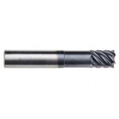 3/8" Dia. - 7/8 LOC - 4" OAL - .030 Radius 6 FL Carbide End Mill-Uncoated - Exact Industrial Supply