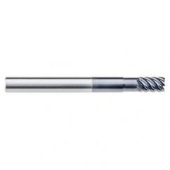 1/4" Dia. - 5/8" LOC - 4" OAL - .015 Radius 6 FL Carbide End Mill-Uncoated - Exact Industrial Supply