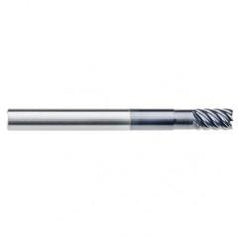 1/4" Dia. - 5/8" LOC - 4" OAL - .015 Radius 6 FL Carbide End Mill-Uncoated - Exact Industrial Supply