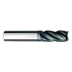 1/2 Dia. x 2-1/2 Overall Length 4-Flute .030 C/R Solid Carbide SE End Mill-Round Shank-Center Cut-AlCrN-X - Exact Industrial Supply