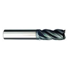 1/2 Dia. x 2-1/2 Overall Length 4-Flute .030 C/R Solid Carbide SE End Mill-Round Shank-Center Cut-AlCrN-X - Exact Industrial Supply