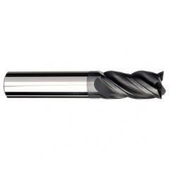 1/2 Dia. x 4 Overall Length 4-Flute .060 C/R Solid Carbide SE End Mill-Round Shank-Center Cut-AlCrN-X - Exact Industrial Supply