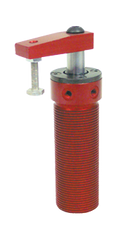 Round Threaded Body Pneumatic Swing Cylinder - #8015 .38'' Vertical Clamp Stroke - With Arm - RH Swing - Exact Industrial Supply