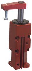 Block Style Pneumatic Swing Cylinder - #8316 .50'' Vertical Clamp Stroke - With Arm - LH Swing - Exact Industrial Supply