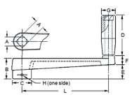 Bored Crank Handle - 3/4'' Hole Diameter; 3-1/4'' Handle Length; 6.3'' Width - Exact Industrial Supply