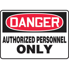 Sign, Danger Authorized Personnel Only, 10″ × 14″, Aluminum - Exact Industrial Supply