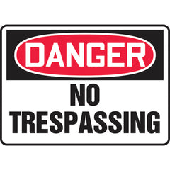 Sign, Danger No Trespassing, 7″ × 10″, Plastic - Exact Industrial Supply