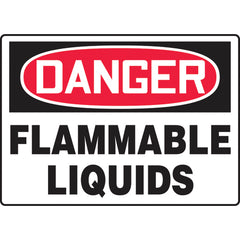 Sign, Danger Flammable Liquids, 10″ × 14″, Plastic - Exact Industrial Supply
