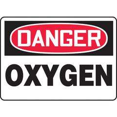 Sign, Danger Oxygen, 10″ × 14″, Plastic - Exact Industrial Supply