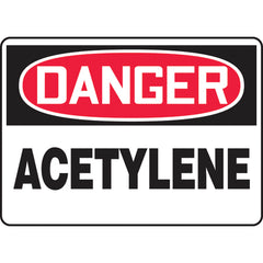 Sign, Danger Acetylene, 7″ × 10″, Vinyl - Exact Industrial Supply
