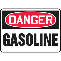 Sign, Danger Gasoline, 10″ × 14″, Plastic - Exact Industrial Supply