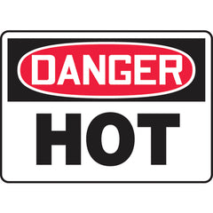 Sign, Danger Hot, 10″ × 14″, Plastic - Exact Industrial Supply