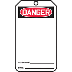 Safety Tag, Danger (Blank), 25/Pk, Cardstock - Exact Industrial Supply