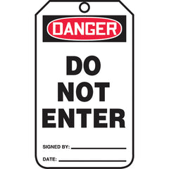 Safety Tag, Danger Do Not Enter , 25/Pk, Cardstock - Exact Industrial Supply
