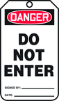 Safety Tag, Danger Do Not Enter , 25/Pk, Plastic - Exact Industrial Supply