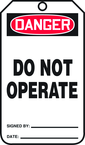 Safety Tag, Danger Do Not Operate , 25/Pk, Plastic - Exact Industrial Supply