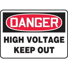 Sign, Danger High Voltage Keep Out, 10″ × 14″, Aluminum - Exact Industrial Supply