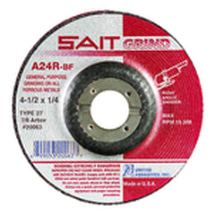 5″ × 1/4″ × 5/8″-11 - Aluminum Oxide 24 Grit Type 27 - Cut-Off Wheel - Exact Industrial Supply
