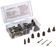 #778 Resin Bonded Rubber Kit - Point Test - Various Shapes - Equal Assortment Grit - Exact Industrial Supply