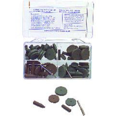 #777 Resin Bonded Rubber Kit - Introductory - Various Shapes - Equal Assortment Grit - Exact Industrial Supply