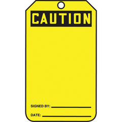 Safety Tag, Caution (Blank), 25/Pk, Cardstock - Exact Industrial Supply
