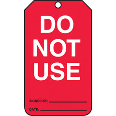 Cylinder Tag, Do Not Use, 25/Pk, Cardstock - Exact Industrial Supply