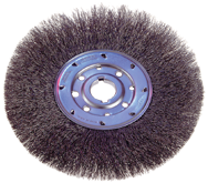 4" Diameter - 1/2 - 5/8" Arbor Hole - Crimped Steel Wire Straight Wheel - Exact Industrial Supply