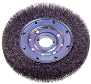 7" Diameter - 2" Arbor Hole - Crimped Steel Wire Straight Wheel - Exact Industrial Supply