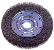8" Diameter - 1-1/4" Arbor Hole - Crimped Steel Wire Straight Wheel - Exact Industrial Supply