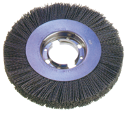 6" Diameter - 2" Arbor Hole - 120 SC Abrasive Nylon Straight Wheel - Exact Industrial Supply