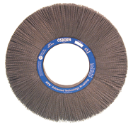 12" Diameter - 4-1/4" Arbor Hole - Rd Crimped Nylon Abrasive Straight Wheel - Exact Industrial Supply