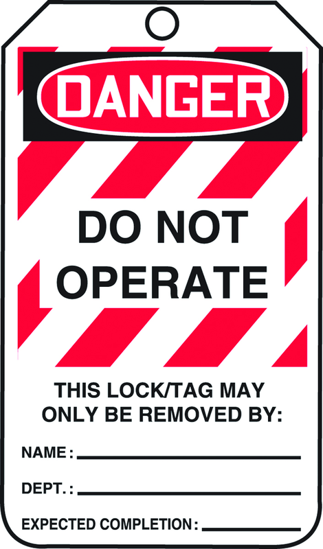 Lockout Tag, Danger Do Not Operate, 25/Pk, Laminate - Exact Industrial Supply