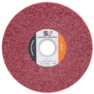 6 x 1 x 1'' - Medium Grit - Aluminum Oxide Metal Finishing Non-Woven Wheel - Exact Industrial Supply