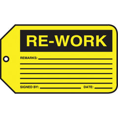 Production Control Tag, Re-Work, 25/Pk, Cardstock - Exact Industrial Supply