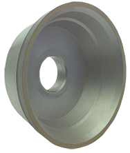 3-3/4 x 1-1/2 x 1-1/4'' - 1/8'' Abrasive Depth - 120 Grit - Type 11V9 Flaring Cup Diamond Wheel - Exact Industrial Supply